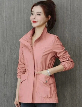 Women's Trench Coat | Lightweight Waterproof Stand Collar