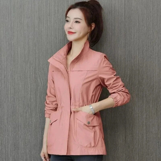 Women's Trench Coat | Lightweight Waterproof Stand Collar