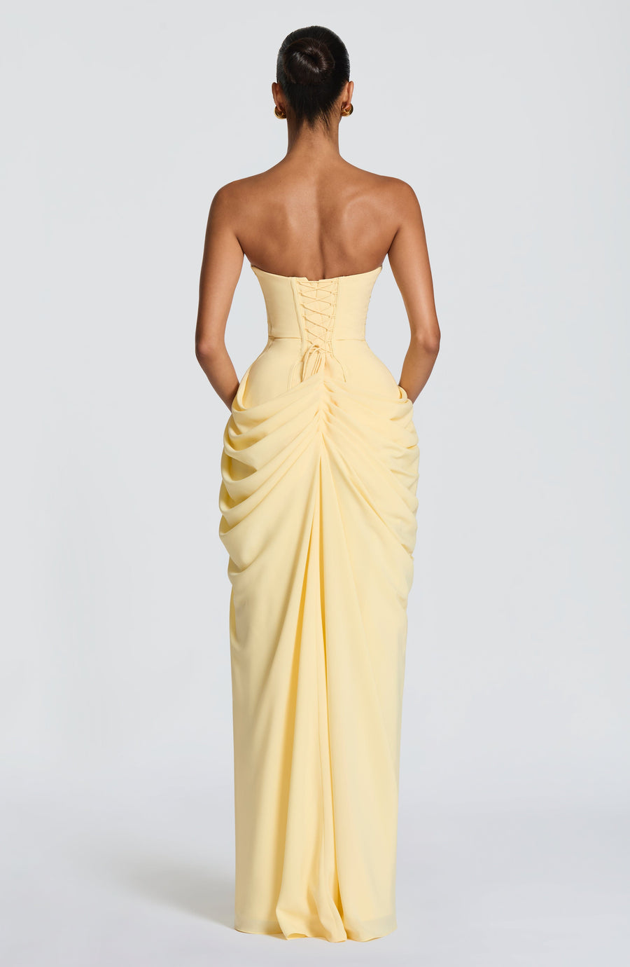 Olivia | Elegant Corset Maxi Dress with Asymmetrical Draping 1