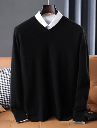 Ultimate comfort women's V-neck pullover sweater, soft knitwear & flattering fit. Perfect for versatile winter style.