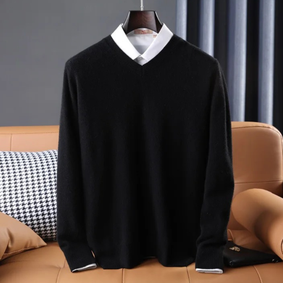 Ultimate comfort women's V-neck pullover sweater, soft knitwear & flattering fit. Perfect for versatile winter style.