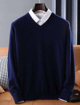 Soft knit V-neck pullover sweater for women, ensuring ultimate comfort & warmth. Perfect for winter fashion.