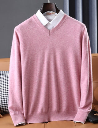 Women's V-neck pullover sweater in soft knit. Elegant top for winter fashion, casual wear & everyday comfort.