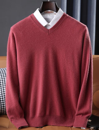 Flattering women's V-neck pullover sweater with long sleeves. Versatile style for casual wear, soft knitwear comfort.