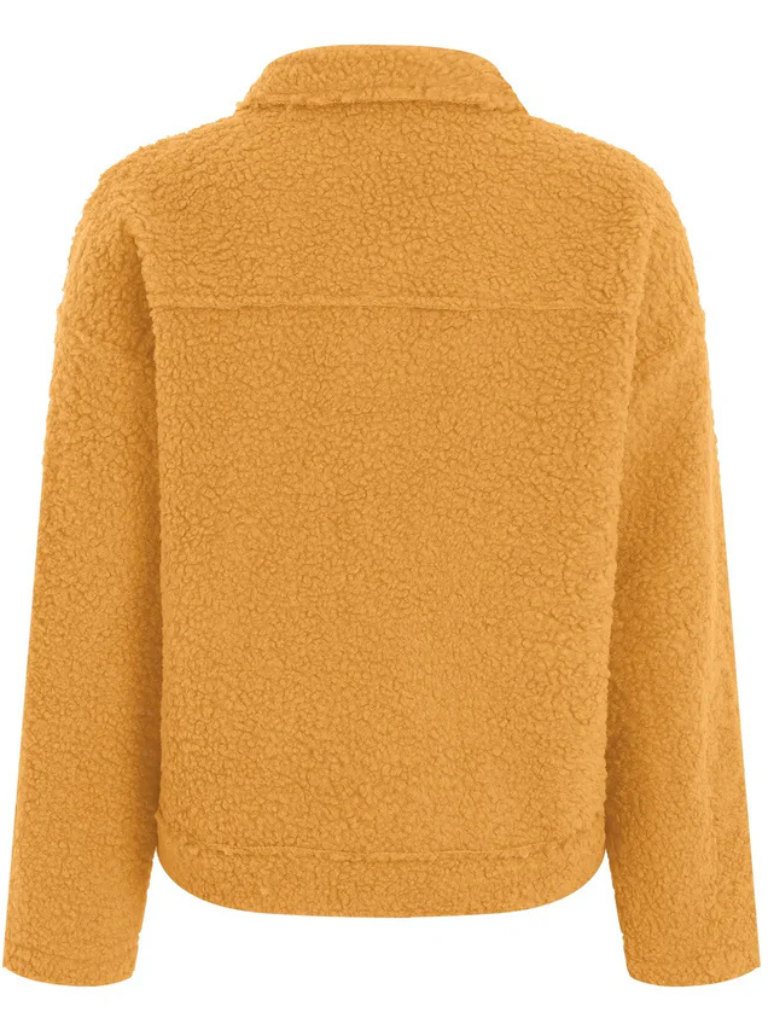 Women's Sherpa Jacket | Collared Button Front Pockets