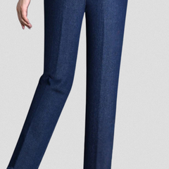 Women's Straight Leg Jeans | Elastic Waistband Functional Pockets Denim