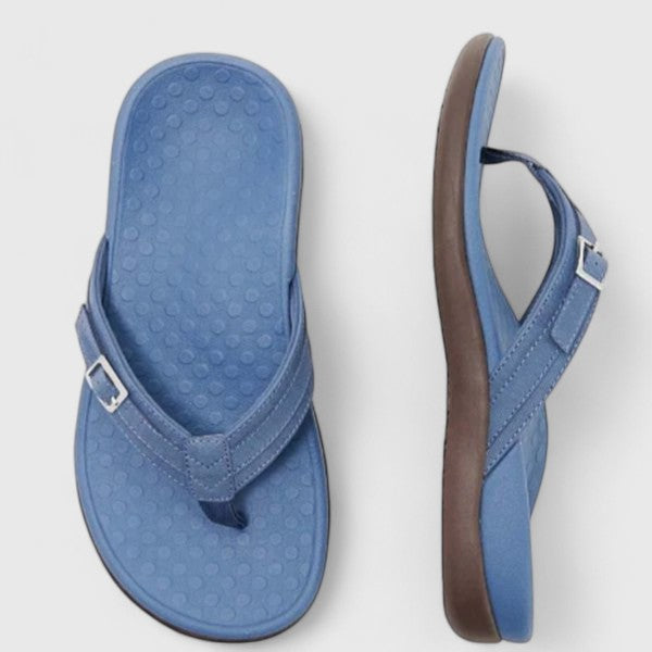 Women's Thong Sandals | Adjustable Buckle Contoured Footbed Flat Sole