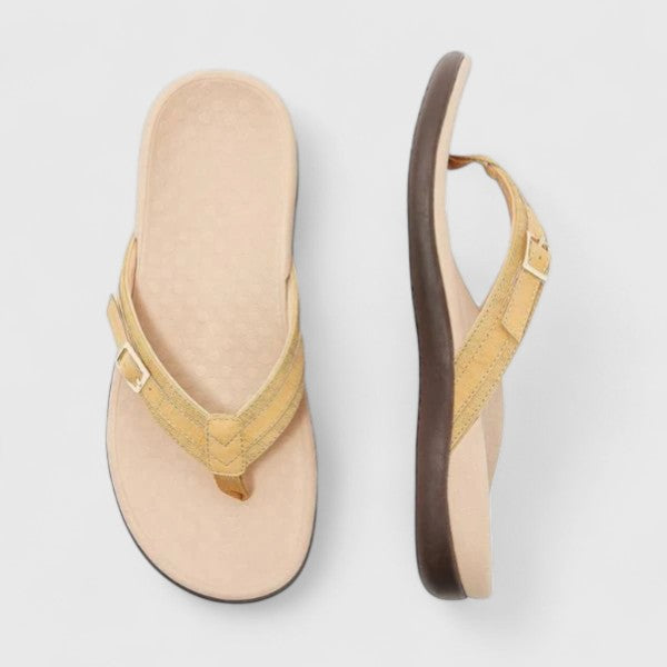 Women's Thong Sandals | Adjustable Buckle Contoured Footbed Flat Sole