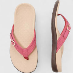 Women's Thong Sandals | Adjustable Buckle Contoured Footbed Flat Sole