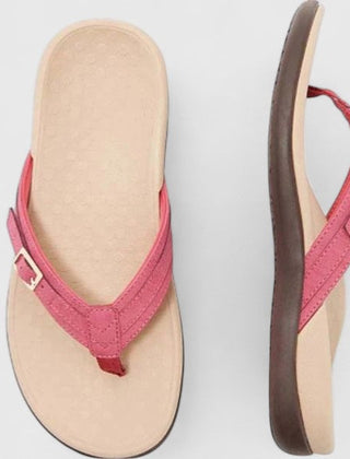 Women's Thong Sandals | Adjustable Buckle Contoured Footbed Flat Sole
