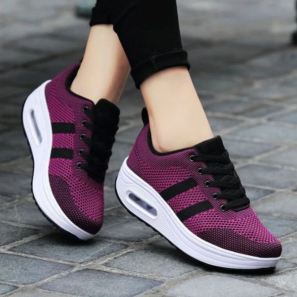 Women's Sneakers | Lace-Up Mesh Knit Air Cushion Sole