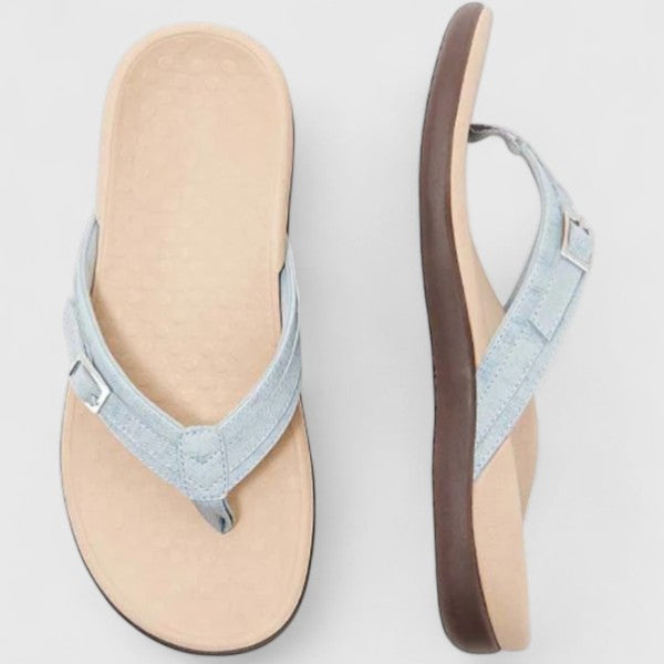 Women's Thong Sandals | Adjustable Buckle Contoured Footbed Flat Sole