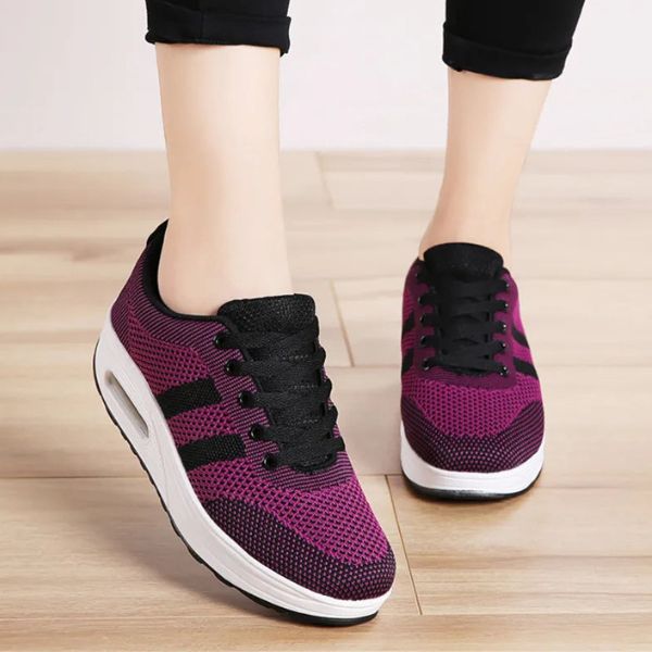 Women's Sneakers | Lace-Up Mesh Knit Air Cushion Sole