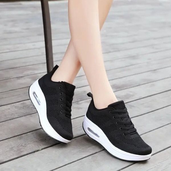 Women's Sneakers | Lace-Up Mesh Knit Air Cushion Sole