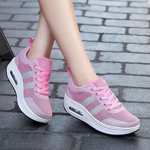 Women's Sneakers | Lace-Up Mesh Knit Air Cushion Sole