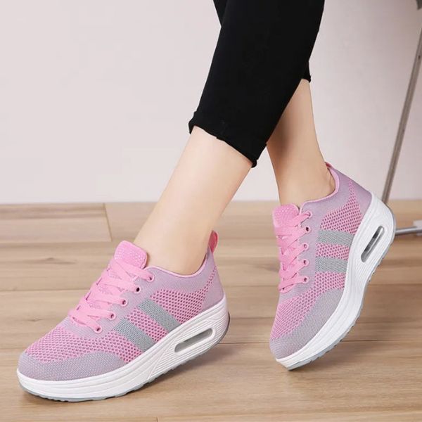 Women's Sneakers | Lace-Up Mesh Knit Air Cushion Sole