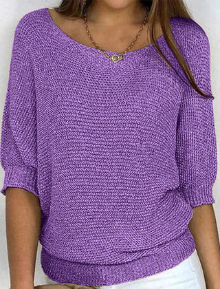 Women's Crop Top | Puffed Sleeve V-Neck Knit Relaxed Fit