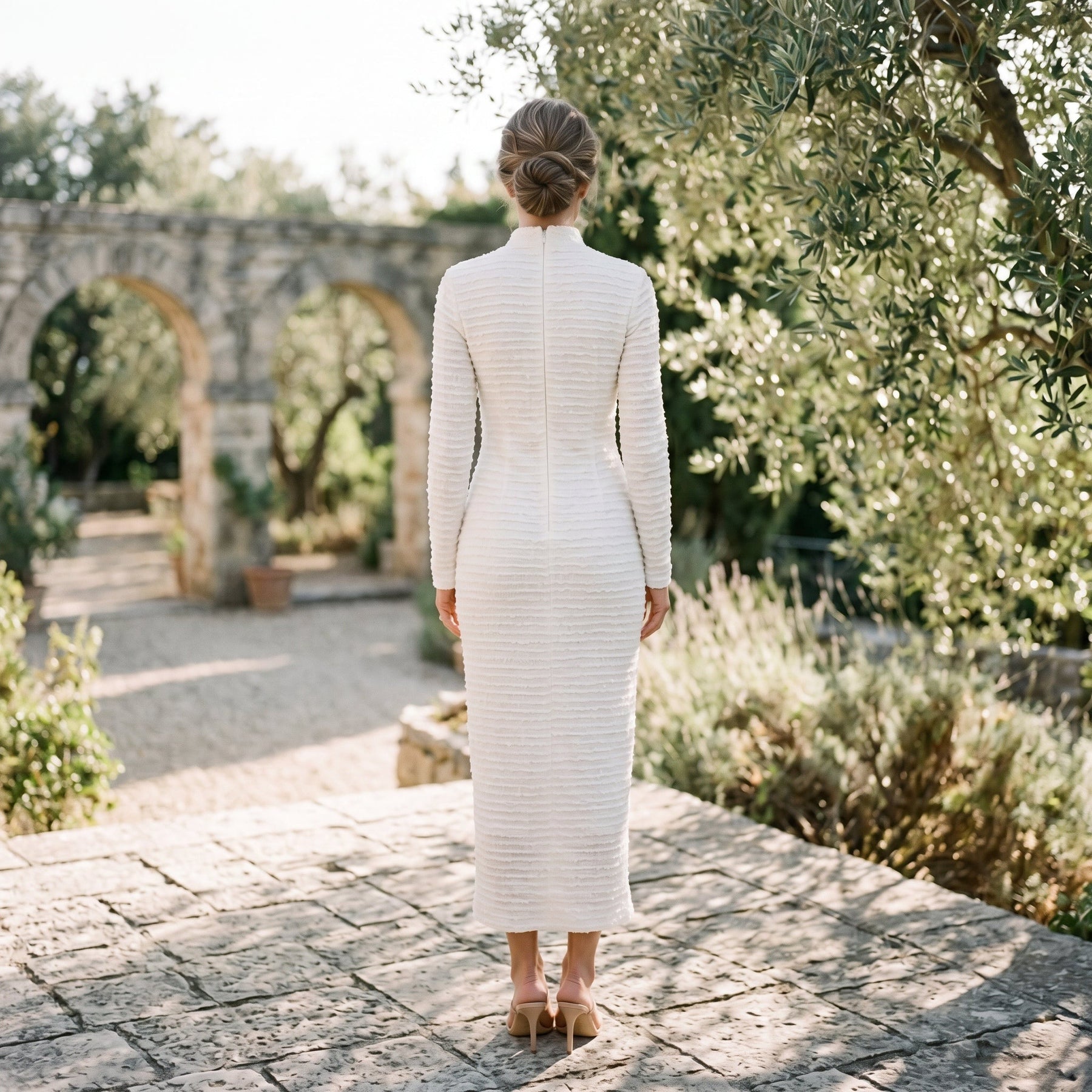 Women's Black Midi Gown | Midi Ribbed Knit Button Front