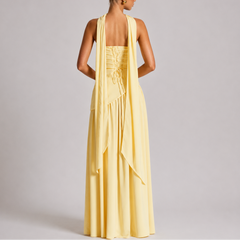 Women's Evening Gown | Strapless Maxi Open Back Scarf