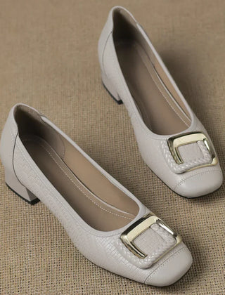 Women's Kitten Heels | Rounded Square Toe Block Heel Slip-On