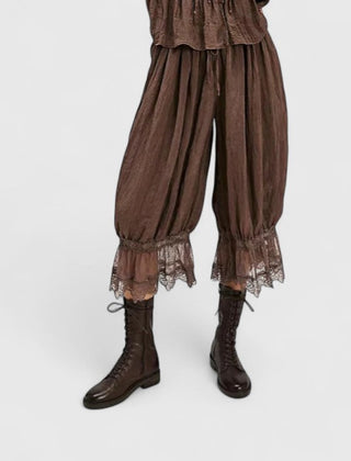 Women's Lace Pants | Midi Length Balloon Leg Linen