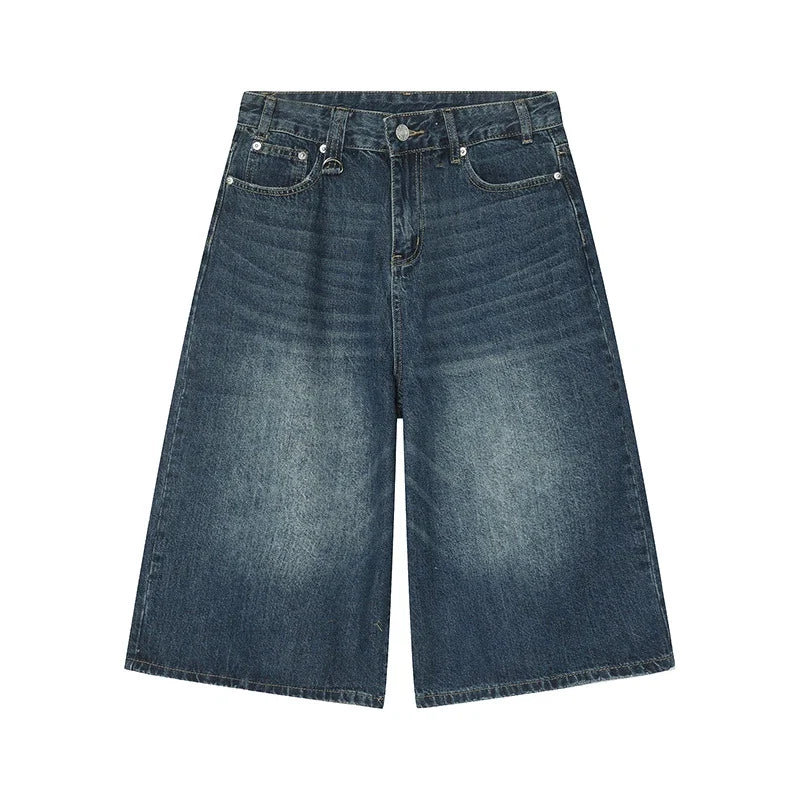 Women's Denim Shorts | High Waist Oversized Wide Leg Denim