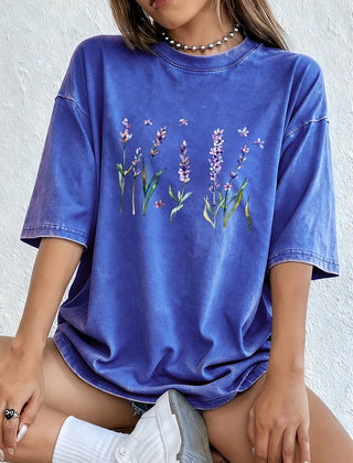 Women's T Shirt | Oversized Relaxed Fit Crew Neck Short Sleeve