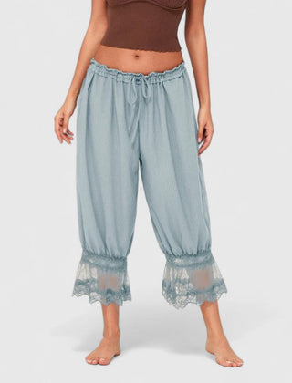 Women's Lace Pants | Midi Length Balloon Leg Linen