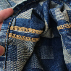 Men's Denim Shorts | Relaxed Fit Patchwork Closure