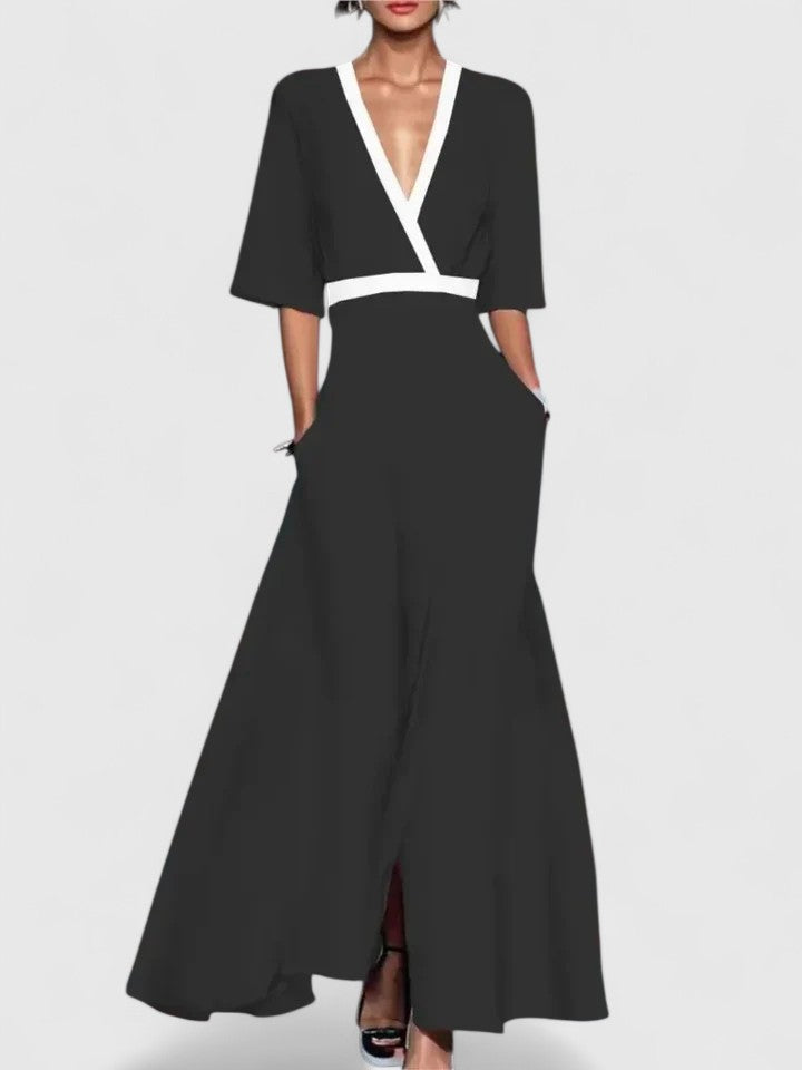 Women's Maxi Dress | Wrap V-Neck Half Sleeve Floral