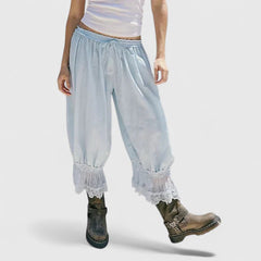 Women's Lace Pants | Midi Length Balloon Leg Linen