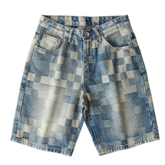 Men's Denim Shorts | Relaxed Fit Patchwork Closure