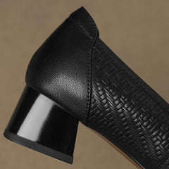 Women's Kitten Heels | Rounded Square Toe Block Heel Slip-On