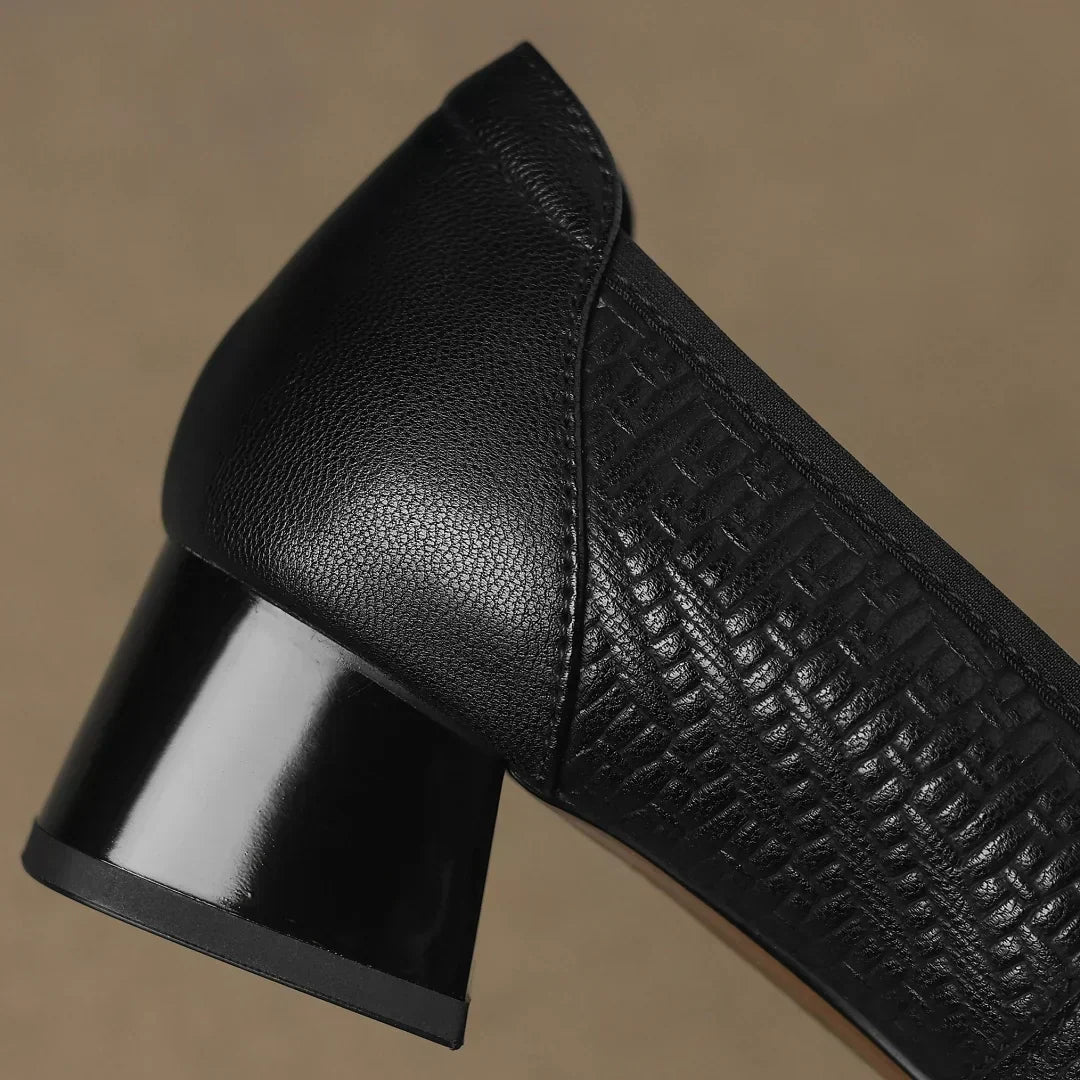 Women's Kitten Heels | Rounded Square Toe Block Heel Slip-On