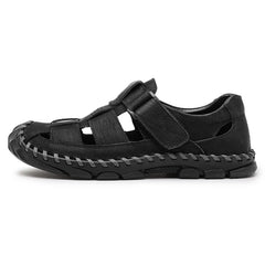 Summer Hot Selling Men's Beach Camping Shoes Handmade Soles Perforated Breathable Men's Leather Sandals Lightweight Oxford Shoes - Jack Hafford
