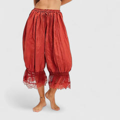 Women's Lace Pants | Midi Length Balloon Leg Linen