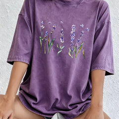 Women's T Shirt | Oversized Relaxed Fit Crew Neck Short Sleeve