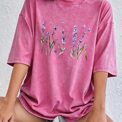 Women's T Shirt | Oversized Relaxed Fit Crew Neck Short Sleeve