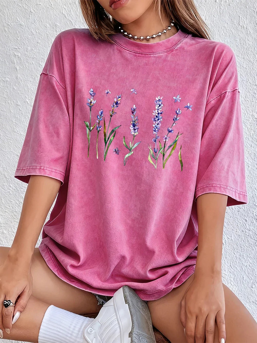 Women's T Shirt | Oversized Relaxed Fit Crew Neck Short Sleeve