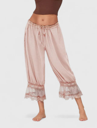 Women's Lace Pants | Midi Length Balloon Leg Linen