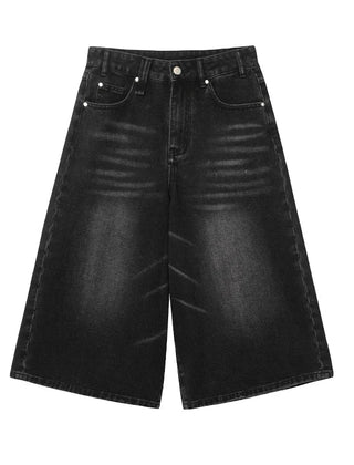 Women's Denim Shorts | High-Rise Baggy Relaxed Washed