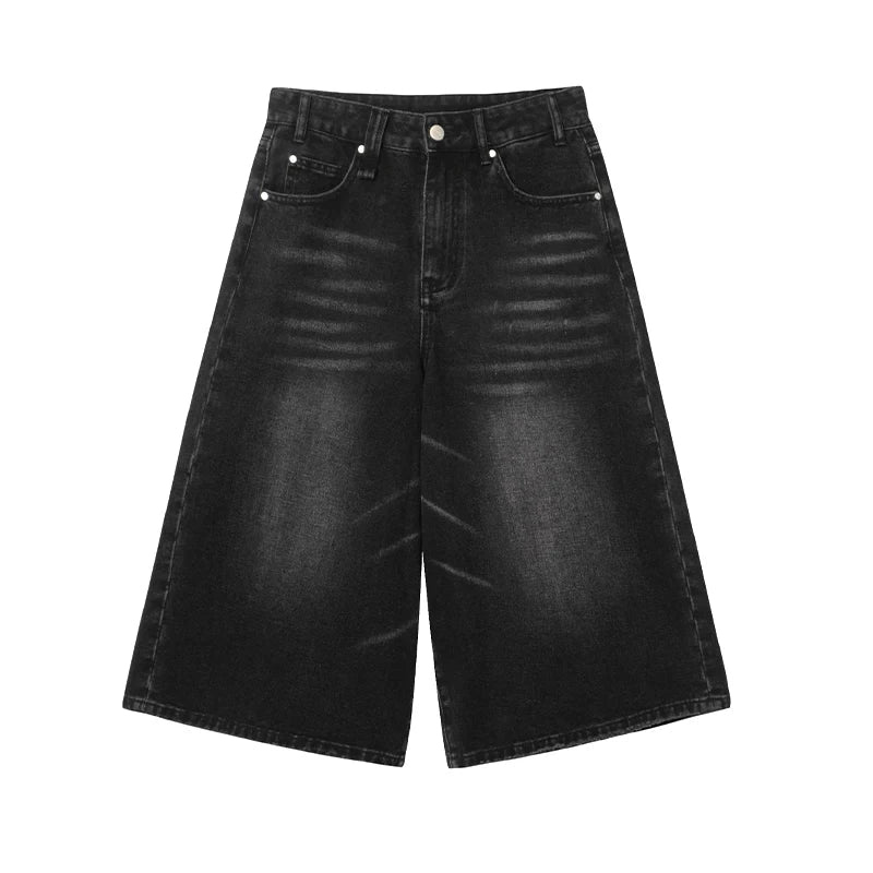 Women's Denim Shorts | High-Rise Baggy Relaxed Washed