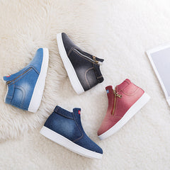 Women's Ankle Bootie | Round Toe Fleece Lined Zip Closure