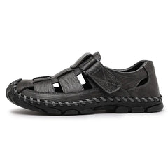 Summer Hot Selling Men's Beach Camping Shoes Handmade Soles Perforated Breathable Men's Leather Sandals Lightweight Oxford Shoes - Jack Hafford