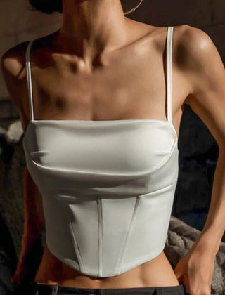 Women's Corset Top | Square Neckline Camisole Satin Sleeveless