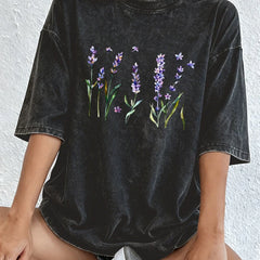 Women's T Shirt | Oversized Relaxed Fit Crew Neck Short Sleeve