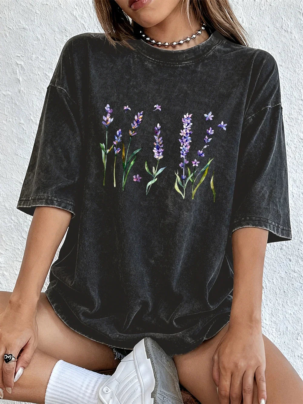 Women's T Shirt | Oversized Relaxed Fit Crew Neck Short Sleeve