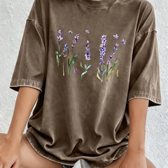 Women's T Shirt | Oversized Relaxed Fit Crew Neck Short Sleeve
