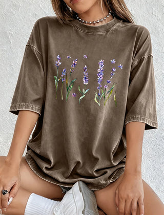 Women's T Shirt | Oversized Relaxed Fit Crew Neck Short Sleeve