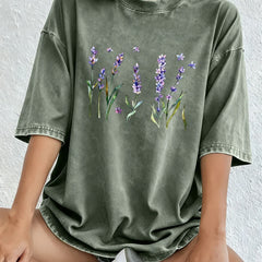 Women's T Shirt | Oversized Relaxed Fit Crew Neck Short Sleeve